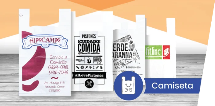 Ejemplos de bolsas tipo camiseta personalizadas